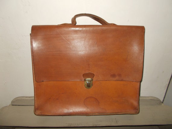 Vintage 1950's French Leather Briefcase