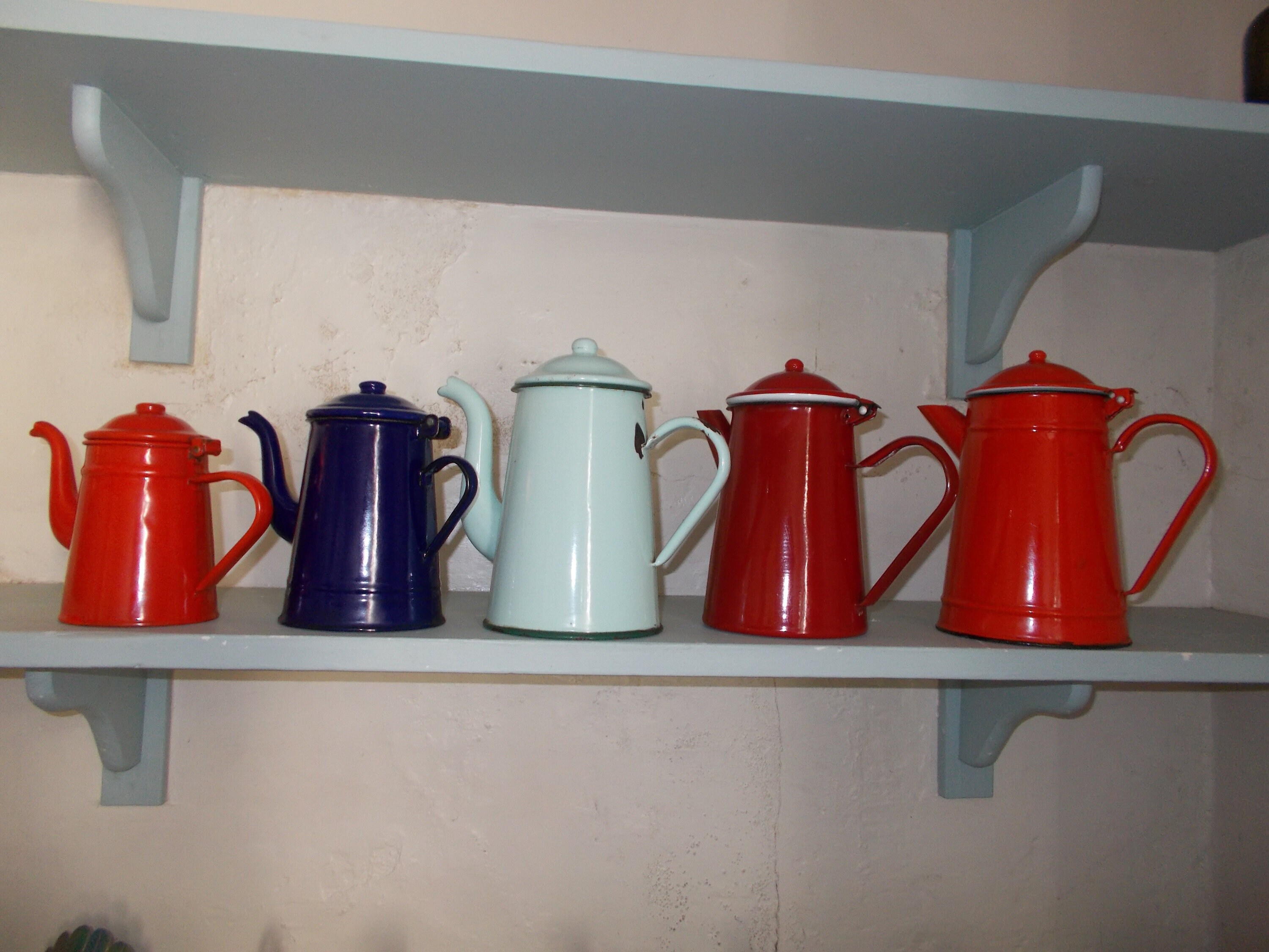 Collection of Vintage Enamel Coffee Pots - Etsy