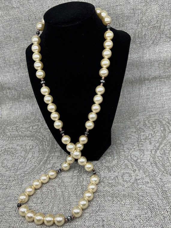 Antique Large Champagne Pearl Necklace