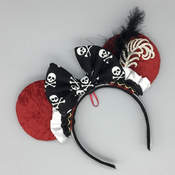 Big Red Pirate Minnie Ears