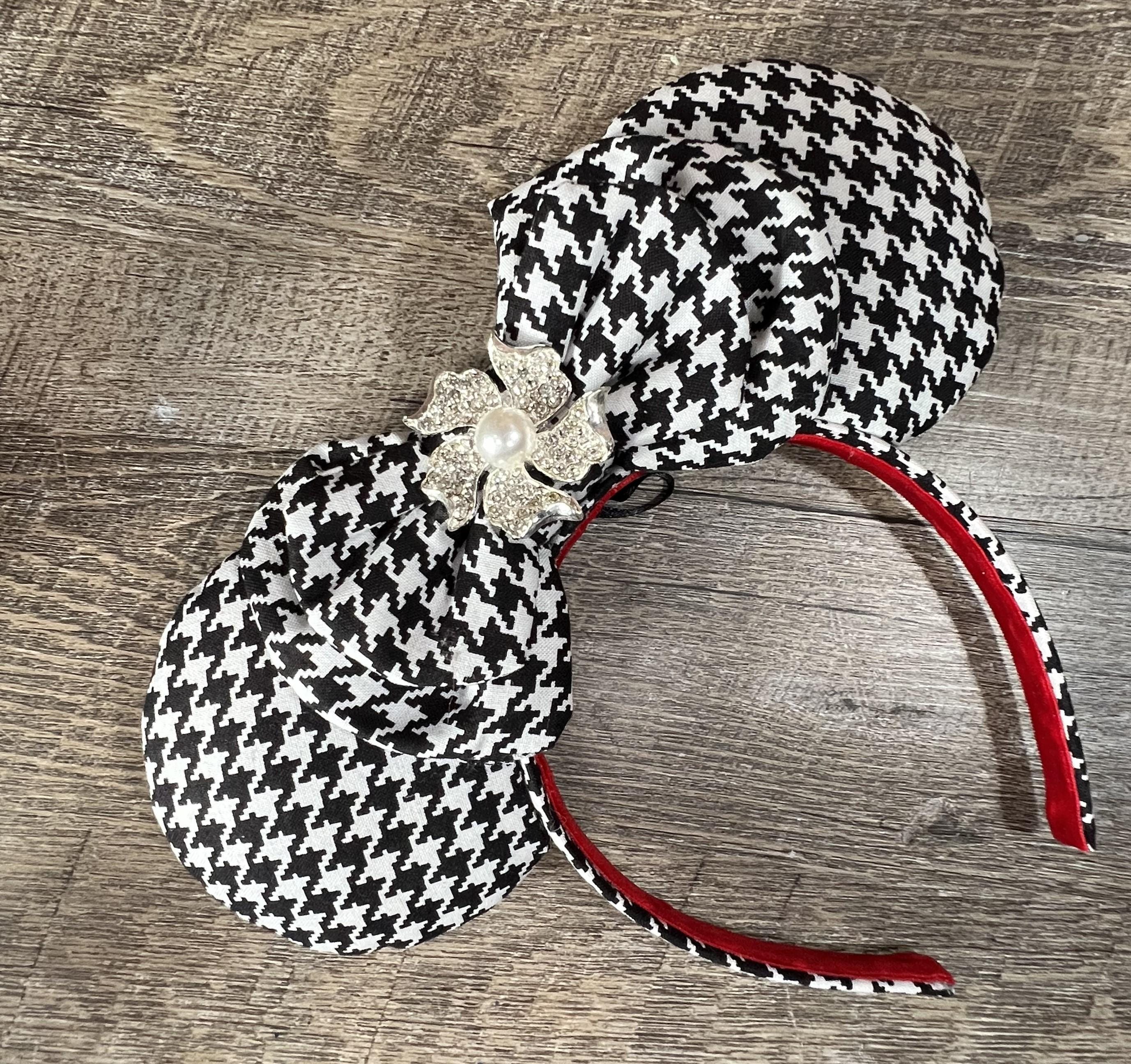 Disney 2015 Retro Vintage Black & White Houndstooth Minnie Mouse Ear Headband っ◔◡◔)っ???? ???????!!? New & Exclusive  main image 4