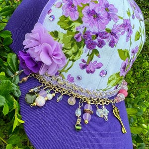 Purple Passion Embellished and Beaded Baseball Cap
