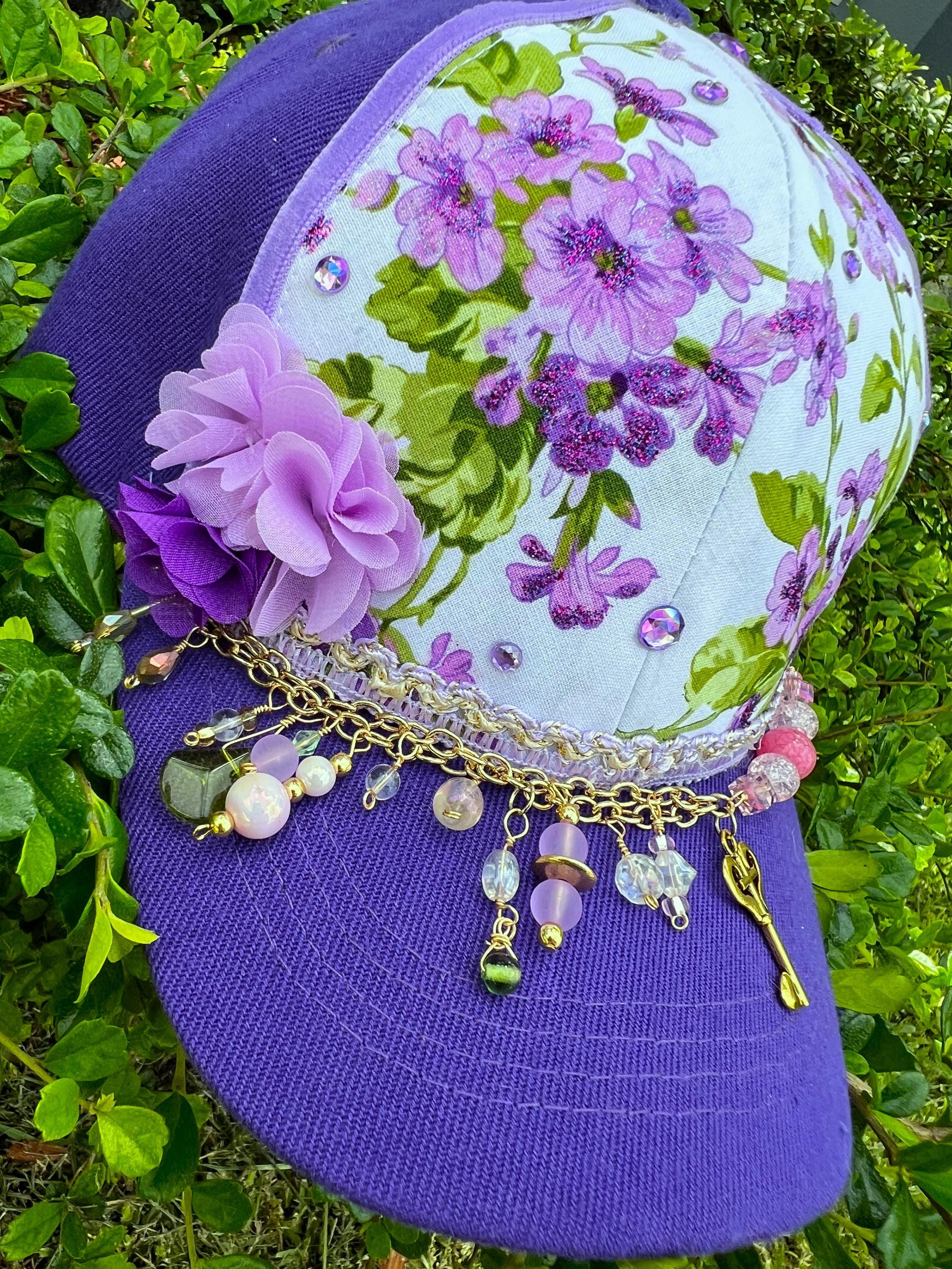 Purple Passion Embellished and Beaded Baseball Cap - Etsy