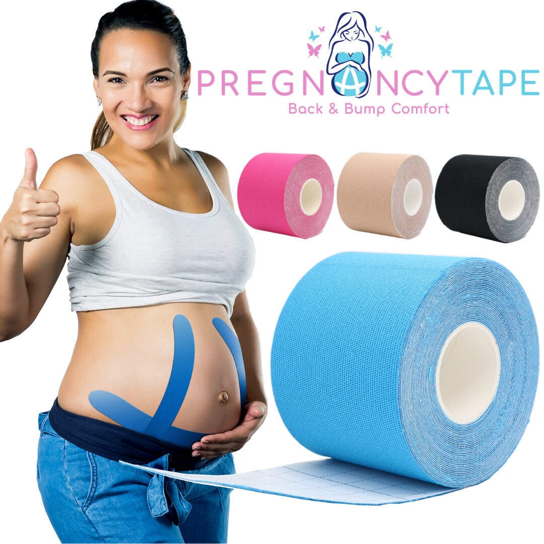 Back & Bump Comfort Pregnancy Tape - Maternity Belly Support Tape | #1  Pregnancy Gifts For Women, Pregnancy Belt - Gift for Expecting Mom (Blue)