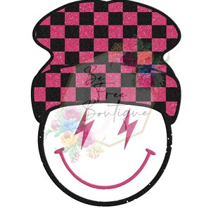checkered, smile, textured, hot pink, png, digital download, s.m.i.l.e.y