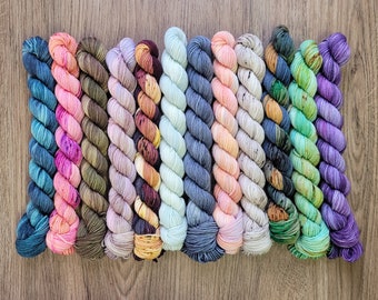 From Sea to Skein Collection  - Mini Skein Set | Semi-Solids | 20g Mini Skein | Hand Dyed Yarn | Fingering | Sock Yarn | SW Merino Wool