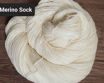 Bare Undyed Superwash Merino Wool Yarn | Choose Your Weight (ready to ship)