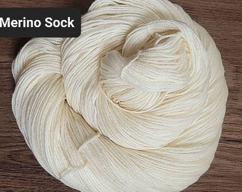 Bare Yarn | Undyed Superwash Merino Wool Yarn | Fingering | Sock Yarn | DK | Worsted | Bulky