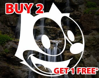 Felix The Cat Vinyl Decal: Vintage Cartoon Car/Laptop Sticker