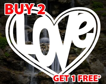 Love Heart Vinyl Decal: Car, Laptop, Valentine's Day Sticker