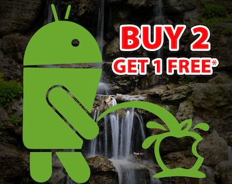 Piss On Apples Vinyl Decal Sticker, Pee On Apples, Android Pee On Apples, Car Yeti Laptop Decal Sticker