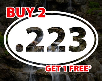 Bullet .223 Eurostyle Vinyl Decal Sticker, Euro-style .223 Bullet, Oval Vinyl Decal, Pro Gun Decals, Car Yeti Laptop Decal Sticker