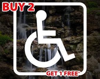 New Style Wheelchair In Motion Logo with Fire Disabled Symbol Sign Handicapped Decal Sticker Many Colors and Sizes to Choose From