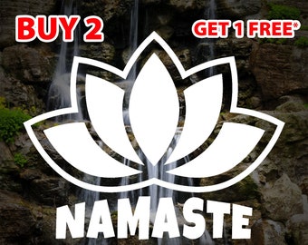YOGA Decal - Lotus Flower Namaste Custom Vinyl Sticker - OM, Fitness, Meditation, Mantra, Zen