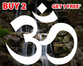 YOGA Decal - OM Symbol Custom Vinyl Sticker - Fitness, Meditation, Mantra, Zen