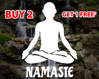 Yoga Meditation Vinyl Decal: Namaste Lotus Position Sticker