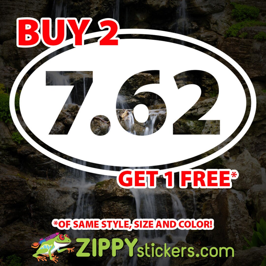 Bullet 7.62 Eurostyle Vinyl Decal Sticker, Euro-style 7.62 Bullet, Oval ...