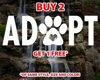 Dog Paw Adopt Decal - Pet Dog Footprint Dog Rescue Custom Vinyl Sticker -  Dog Lover/Puppy Love Decal