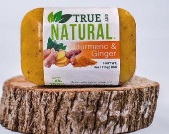 True and Natural Jamaican Bar Soap for Face & Body , 4 Oz-FREE SHIPPING