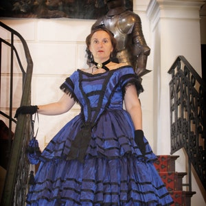Second empire ball gown 1855-1860/ON ORDER/Crinoline dress/Bal gown/Civil war bal gown/1860s dress/Victorian dress