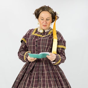 1860 day dress/TO ORDER/Victorian day dress/Second empire dress/1860s day dress/civil war dress/Frontier dress/Civil war gown