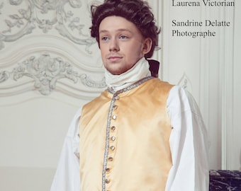 CUSTOM ORDER/Men&#39;s silk vest 1760-1880/men vest 1760s-1780s/colonial men vest/Louis XV vest