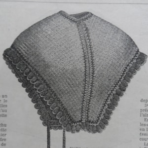 Crochet scarf for women/La Mode Illustrée 1864/PDF pattern to download/Instructions in French