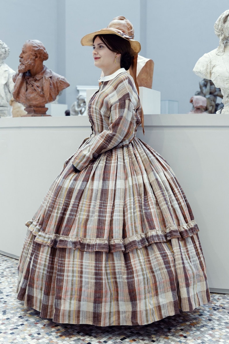1860 dress/ TO ORDER/Second empire dress/victorian dress/1860s dress/civil war dress/Civil war sheer dress image 1