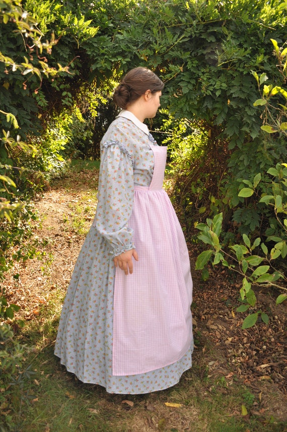 Bib Apron / 1860s Pinner Apron / Second Empire Apron / Civil
