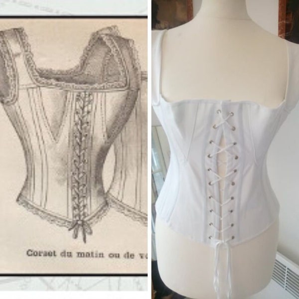 corset de travail 1890/1910 A LA COMMANDE/corset 1900/corset de travail/1900s corset/edwardian corset