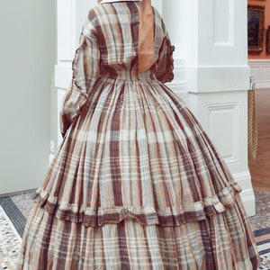 1860 dress/ TO ORDER/Second empire dress/victorian dress/1860s dress/civil war dress/Civil war sheer dress image 3