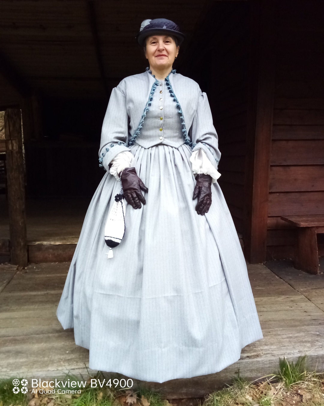 Gown Robe Crinoline Second Empire Victorian Ball Gown In Satin And