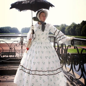 1860 dress/TO ORDER/ Second empire dress/Crinoline dress/Victorian dress/1860s dress/Civil war dress/Sheer dress