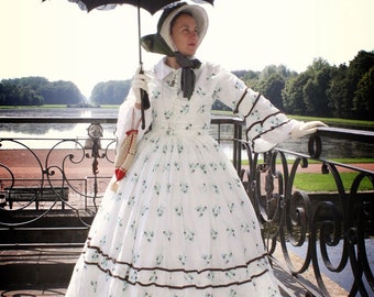 Civil War Era Western Trek Pioneer Victorian Dress - Antique
