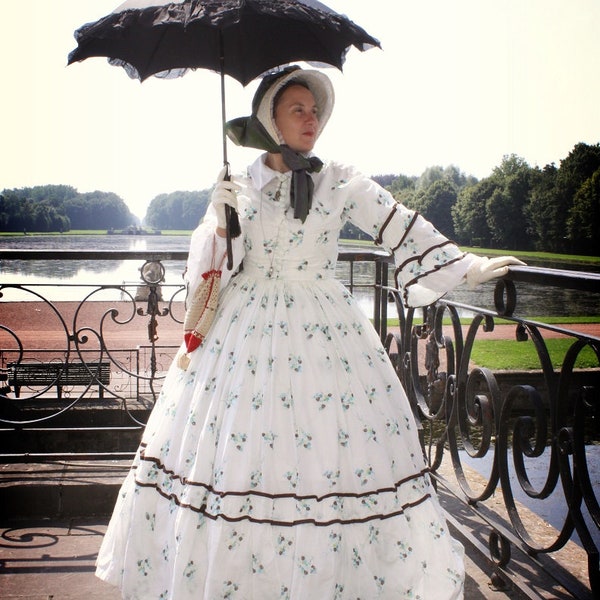 Robe 1860/A LA COMMANDE/ Robe second empire/Robe à crinoline/Victorian dress/1860s dress/Civil war dress/Sheer dress