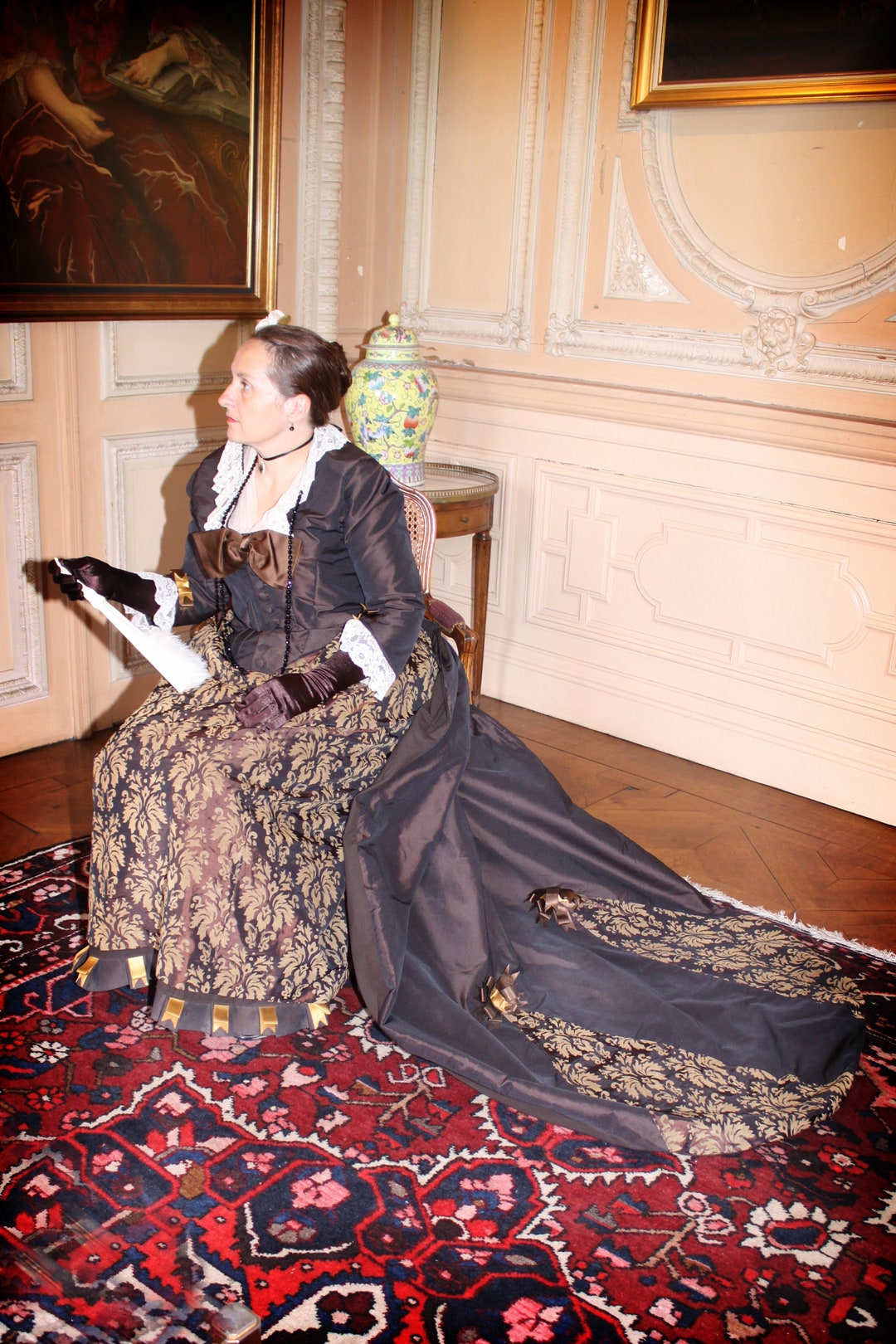 1880s Victorian Dinner Dress TO Order/victorian Ball Gown/1880s