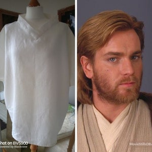 Camiseta Jedi com gola V e mangas compridas/Star Wars/Cosplay Jedi/Jedi/Star Wars/Obiwan Kenobi
