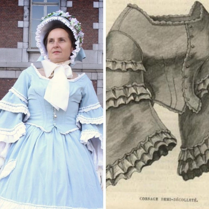 1860 Custom Gown / Dress Second Empire/victorian Dress Custom Etsy