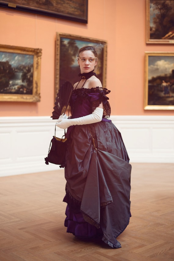 オーダーメイド/1880年代のボールガウン/ビクトリア朝のドレス/ボール