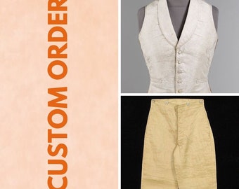 CUSTOM ORDER Vest and pants 1840/1840s men trousers and vest