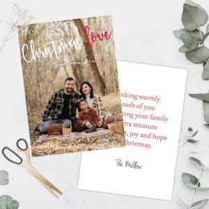 Carte de collage photo d’amour de Noël, carte photo de vacances en famille personnalisée, carte de Noël photo imprimable, 5x7