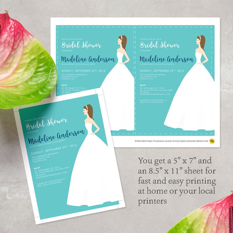 Bridal Shower Invitation Wedding Dress Shower Invite Etsy