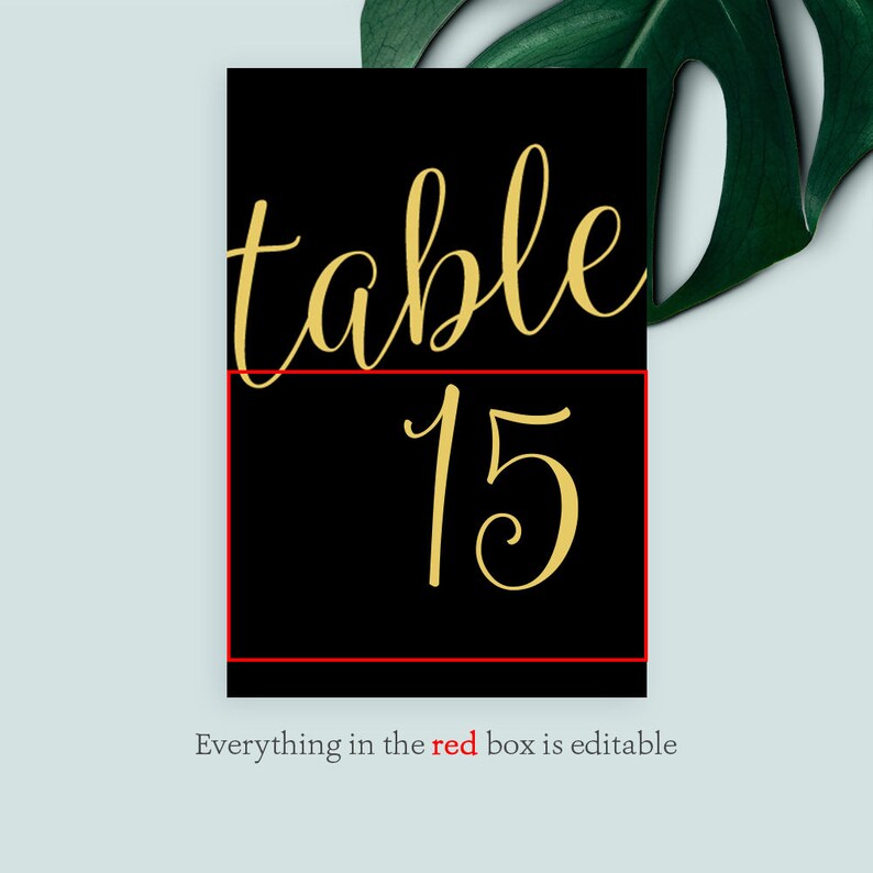 Diy Self Print Table Numbers Black And Gold Printable Table Number Templates Instant Download Editable Table Number Template 4x6 Paper Party Supplies Invitations Announcements Kromasol Com