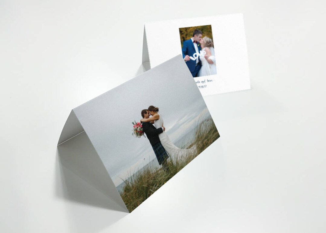 CUSTOM Photo Thank You Card Folded Wedding Thank You Card - Etsy