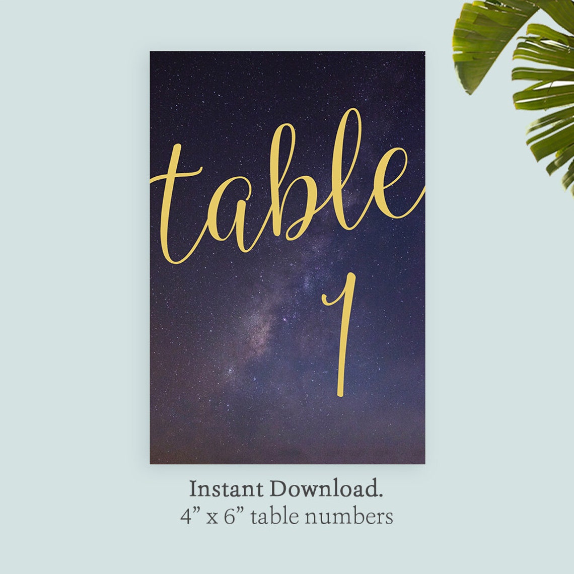 Printable table number templates Navy Blue and Gold Starry | Etsy