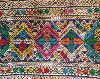Vintage Fabric / Embroidered / Blue