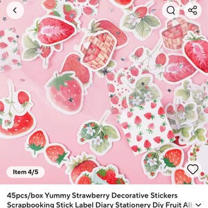 strawberry themed stickers