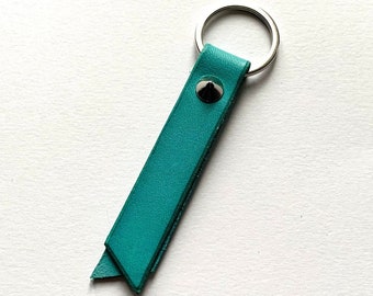 Handmade Leather Loop Personalised Keyring