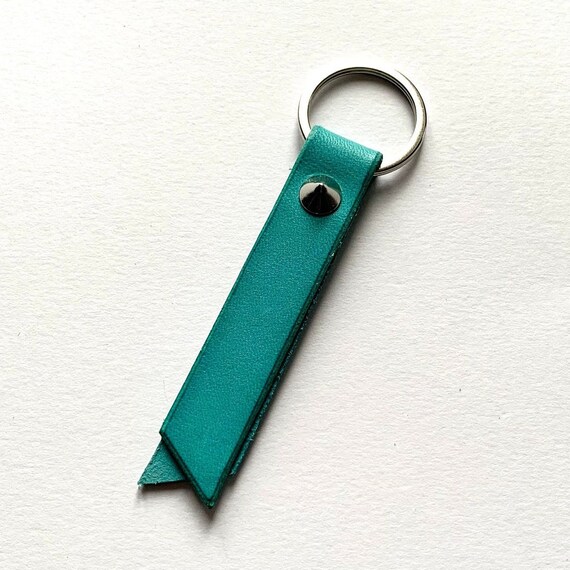 Handmade Leather Loop Personalised Keyring
