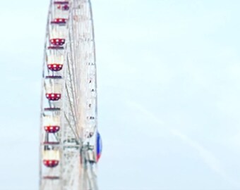 Ferris Wheel Photo, Ferris Wheel Print, Beach Print, Shore Photo, Seashore Print, Beach House Print, Boardwalk, Beach Colors